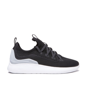 Womens Supra Low Top Shoes FACTOR Black/Lt Grey/white | AU-10949